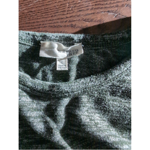 Aritzia Wilfred Free Long Sleeve Green Gray Space Blouse Women's Sz S Boho Beach - Picture 3 of 8